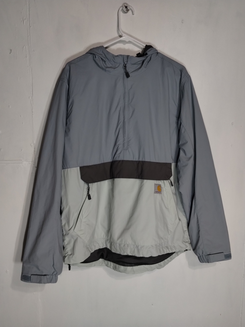 Carhartt Men's Hooded Windbreaker Jacket - Light Gray & Charcoal